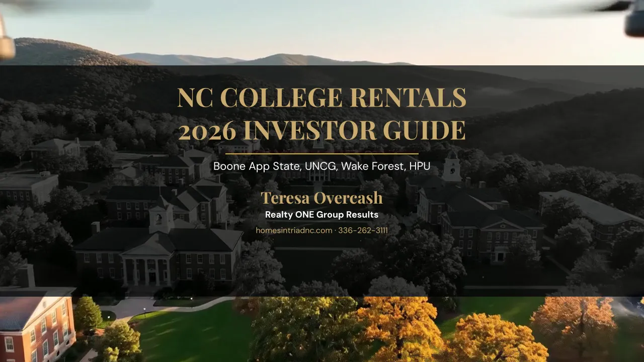 NC College Town Rental 2026 Poster — Teresa Overcash, Realty ONE Group Results NC